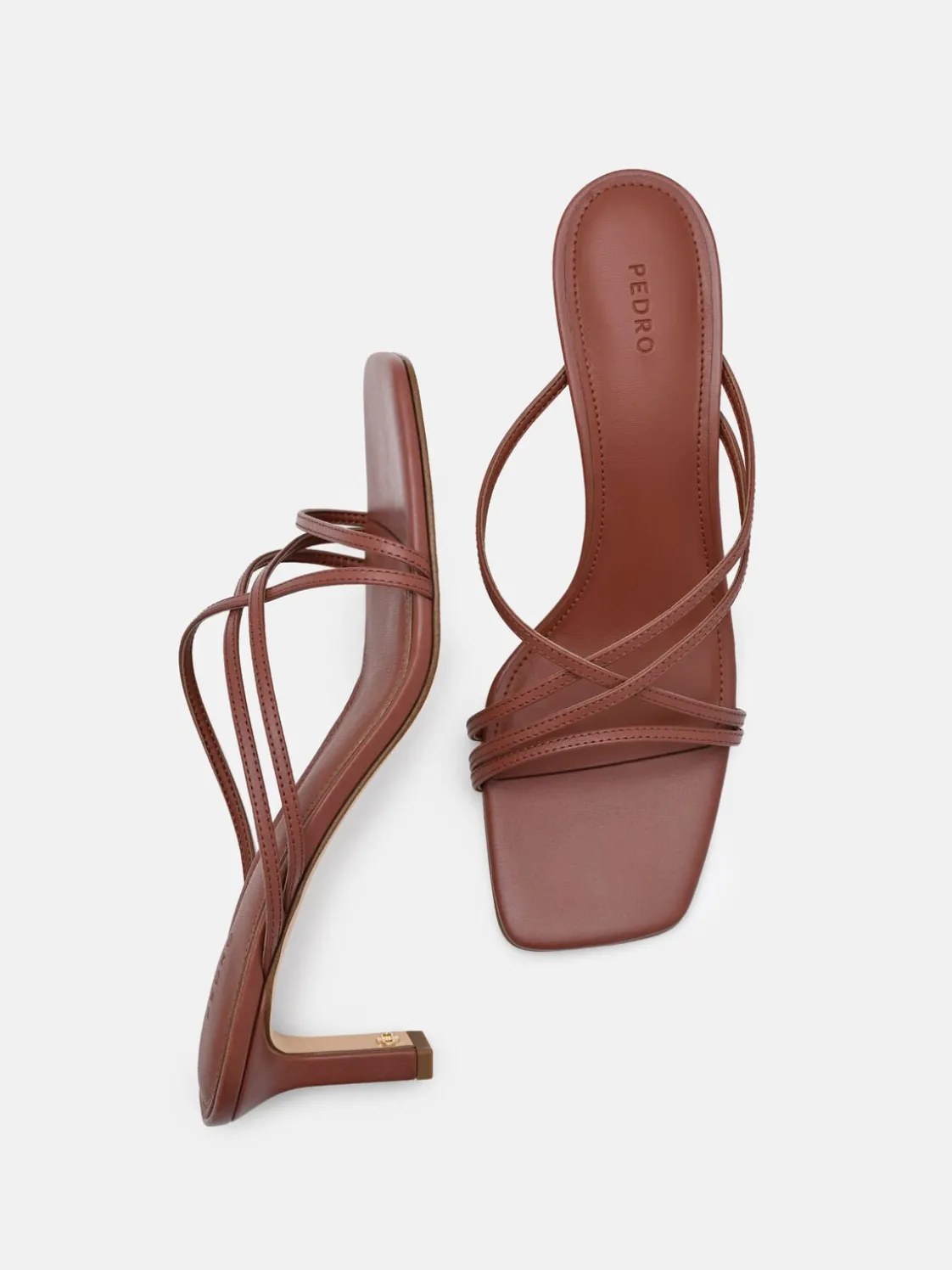 Sydney Leather Heel Sandals - Brick
