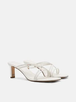 Sydney Leather Heel Sandals - Chalk