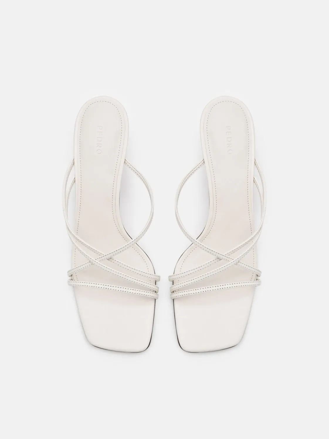 Sydney Leather Heel Sandals - Chalk