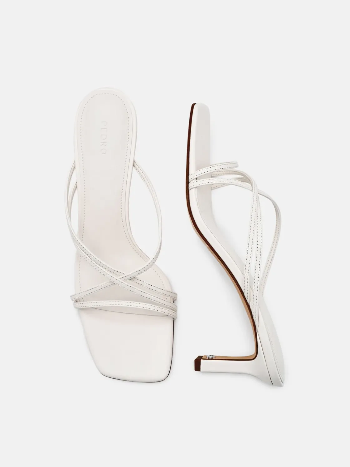 Sydney Leather Heel Sandals - Chalk