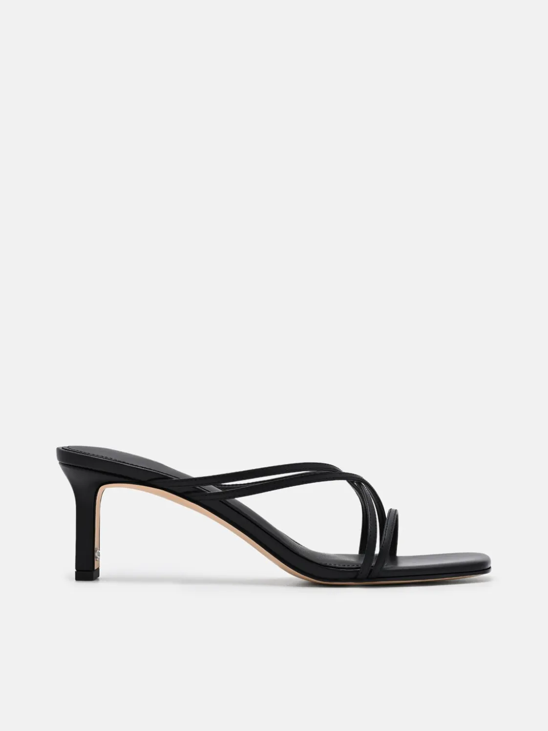 Sydney Leather Heel Sandals - Black