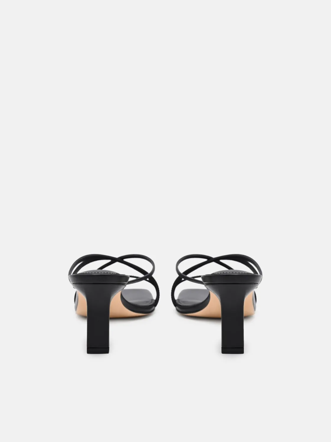 Sydney Leather Heel Sandals - Black