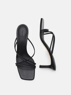 Sydney Leather Heel Sandals - Black