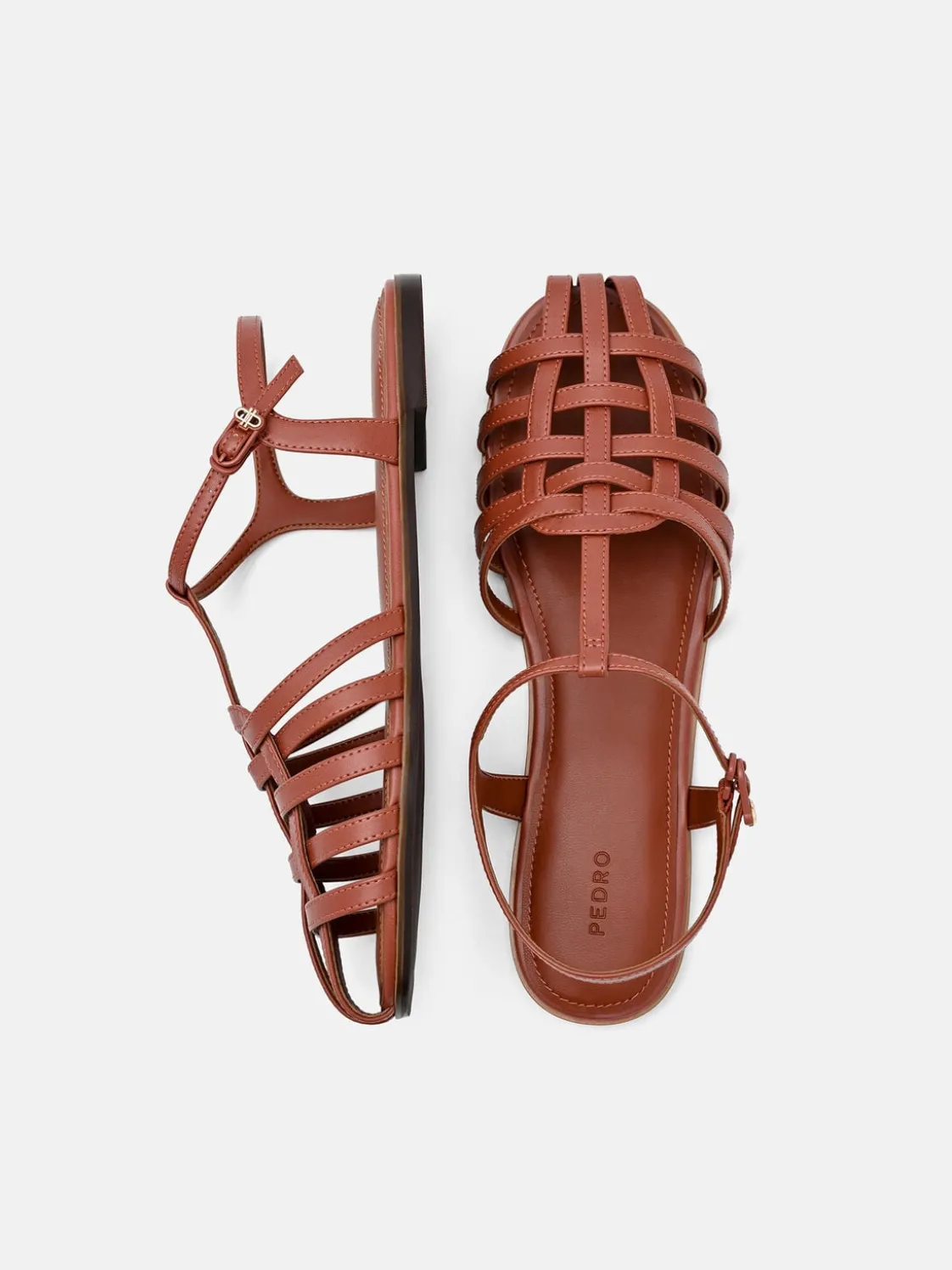 Talia Caged Sandals - Brick