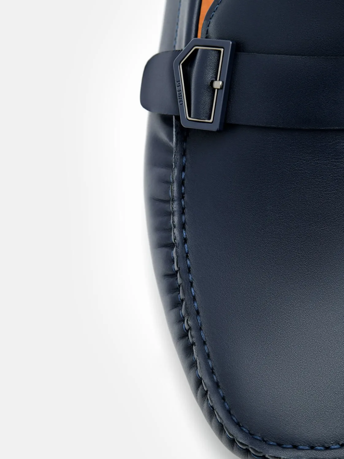 Taper Leather Driving Shoes - Navy
