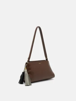 Tassel Shoulder Bag - Dark Brown