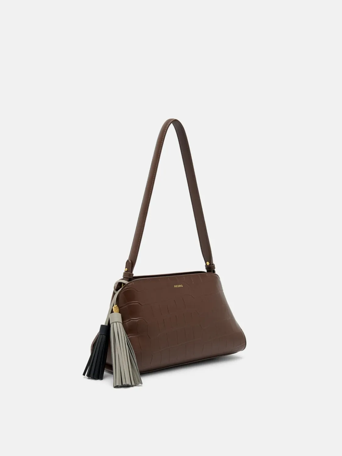 Tassel Shoulder Bag - Dark Brown