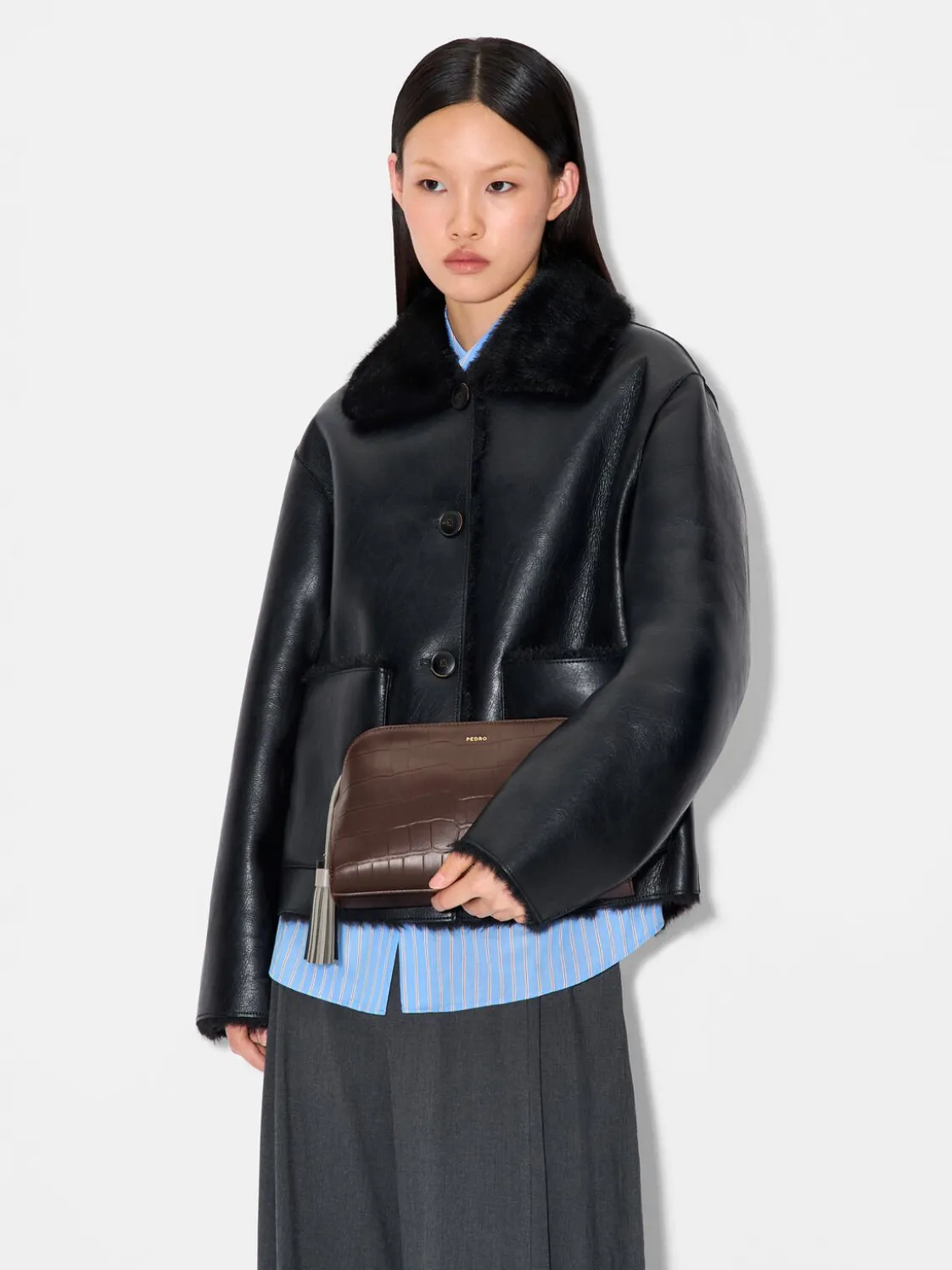 Tassel Shoulder Bag - Dark Brown