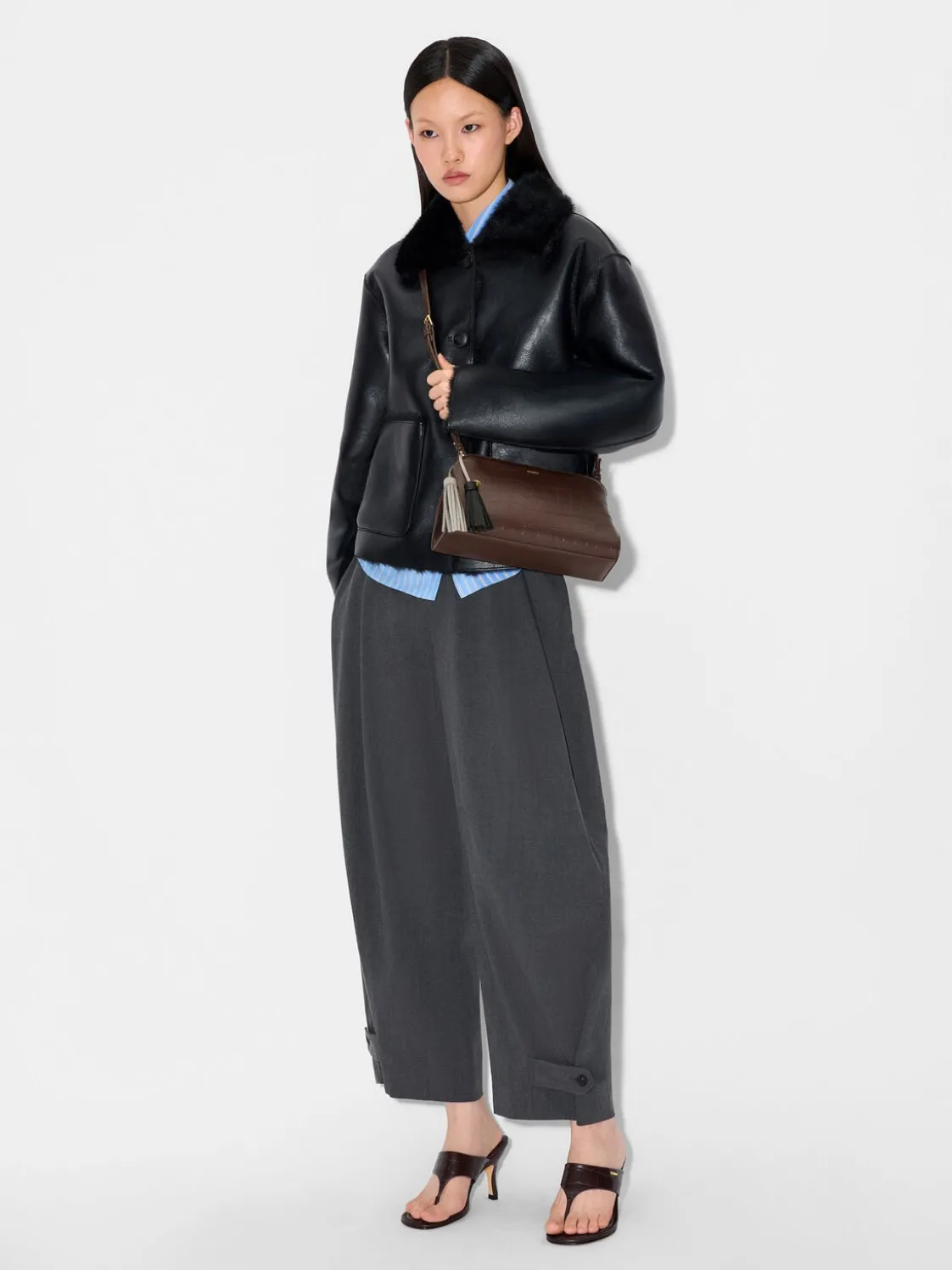 Tassel Shoulder Bag - Dark Brown