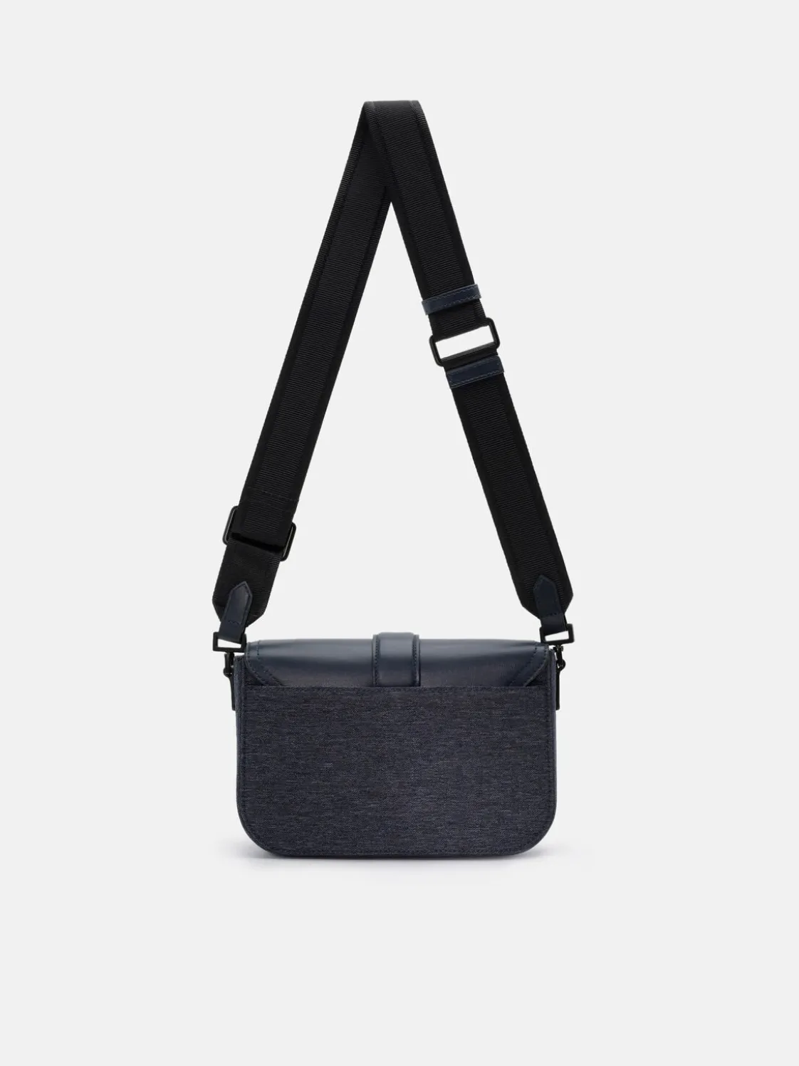 Tex Leather Crossbody Bag - Navy Fabric