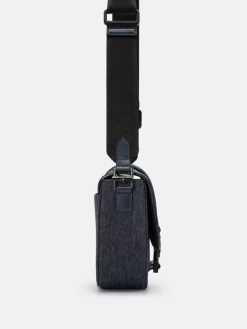 Tex Leather Crossbody Bag - Navy Fabric