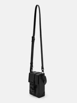 Tex Leather Crossbody Bag - Black Tumble