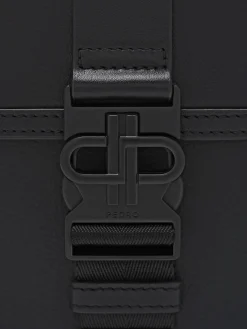 Tex Leather Crossbody Bag - Black Tumble