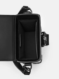 Tex Leather Crossbody Bag - Black Tumble
