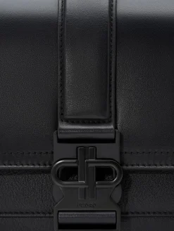 Tex Leather Crossbody Bag - Black Tumble