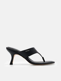 Thong Heel Sandals - Black