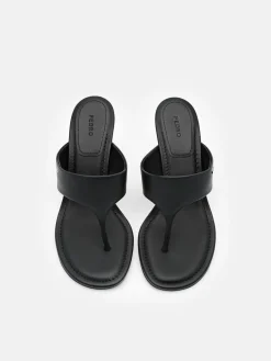 Thong Heel Sandals - Black