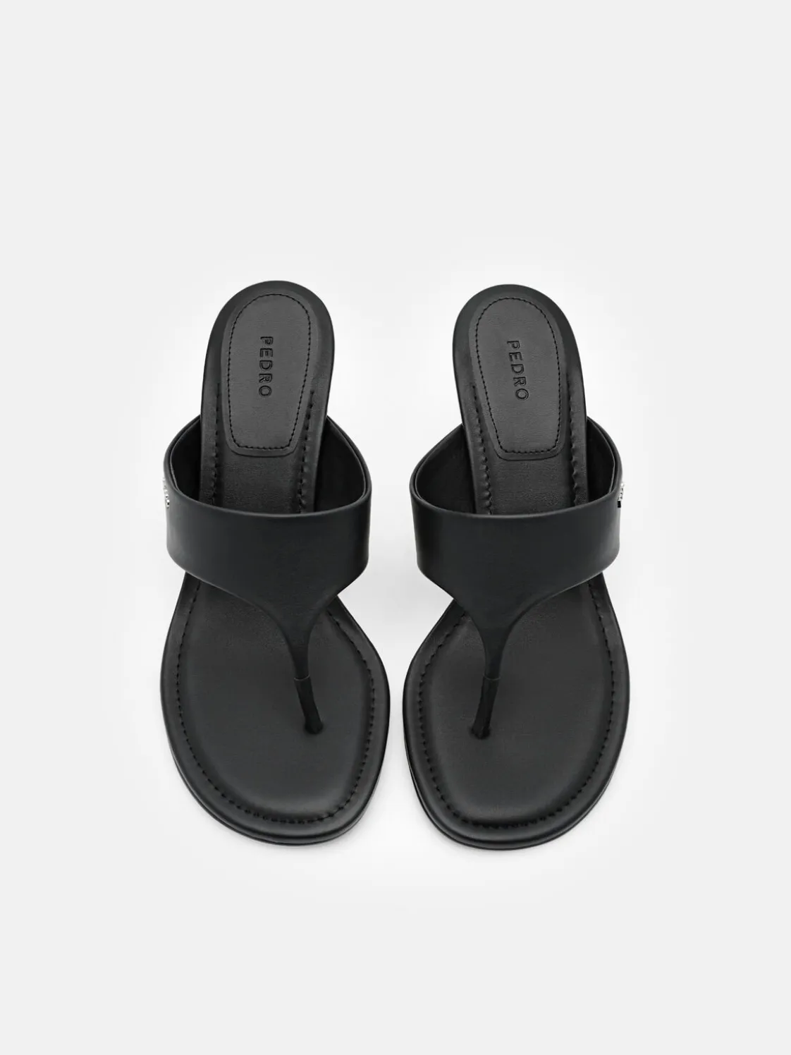 Thong Heel Sandals - Black