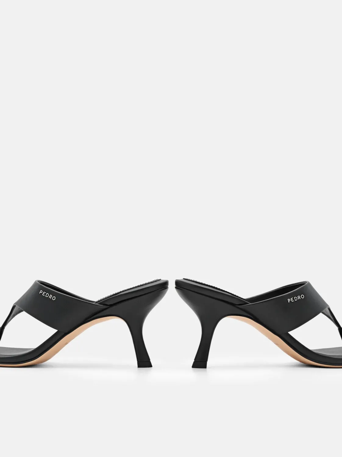 Thong Heel Sandals - Black