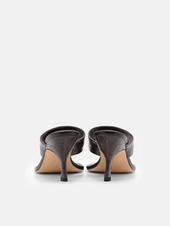 Thong Heel Sandals - Dark Brown
