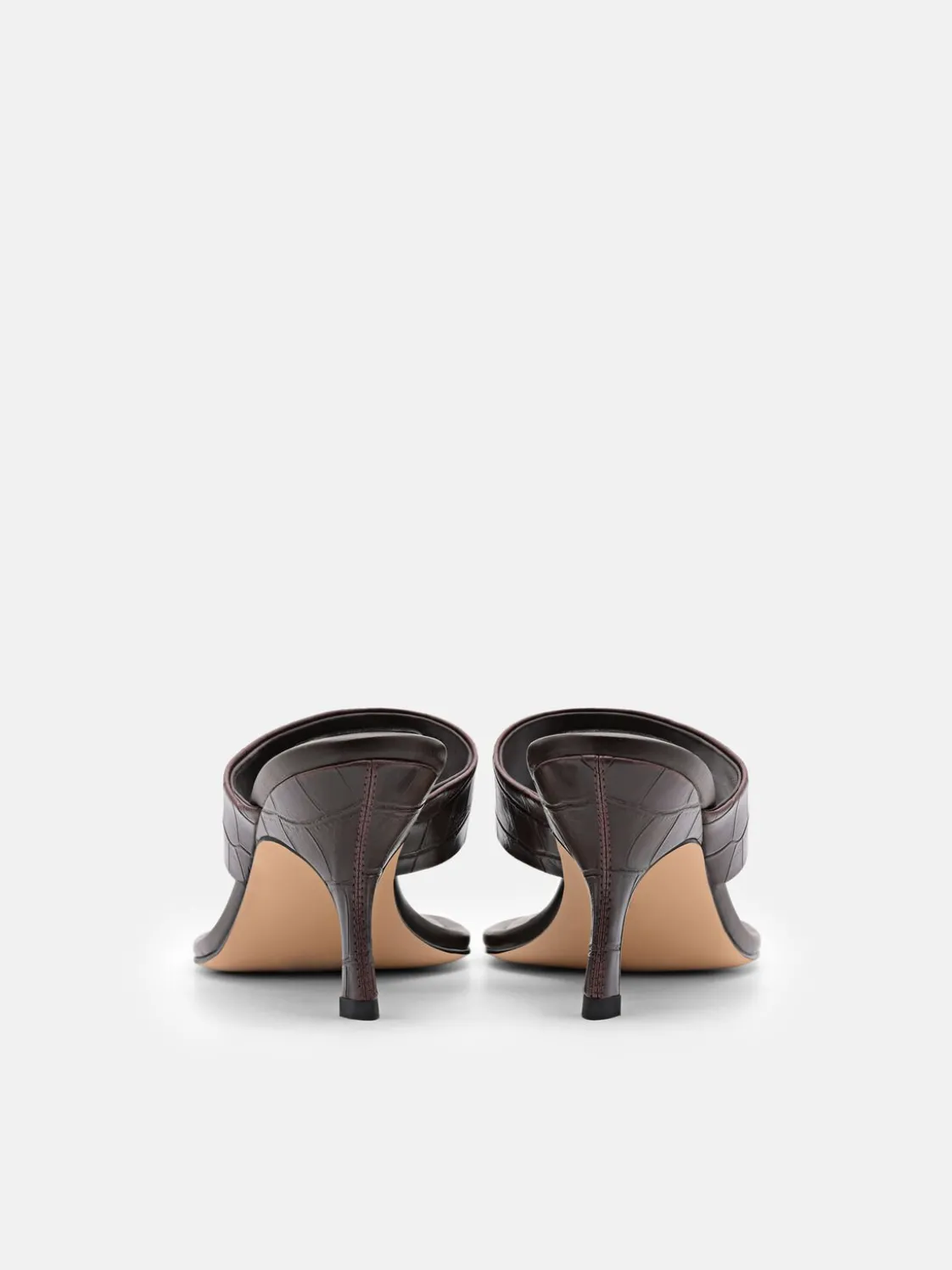 Thong Heel Sandals - Dark Brown