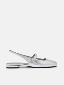 Tria Slingback Mules - Silver