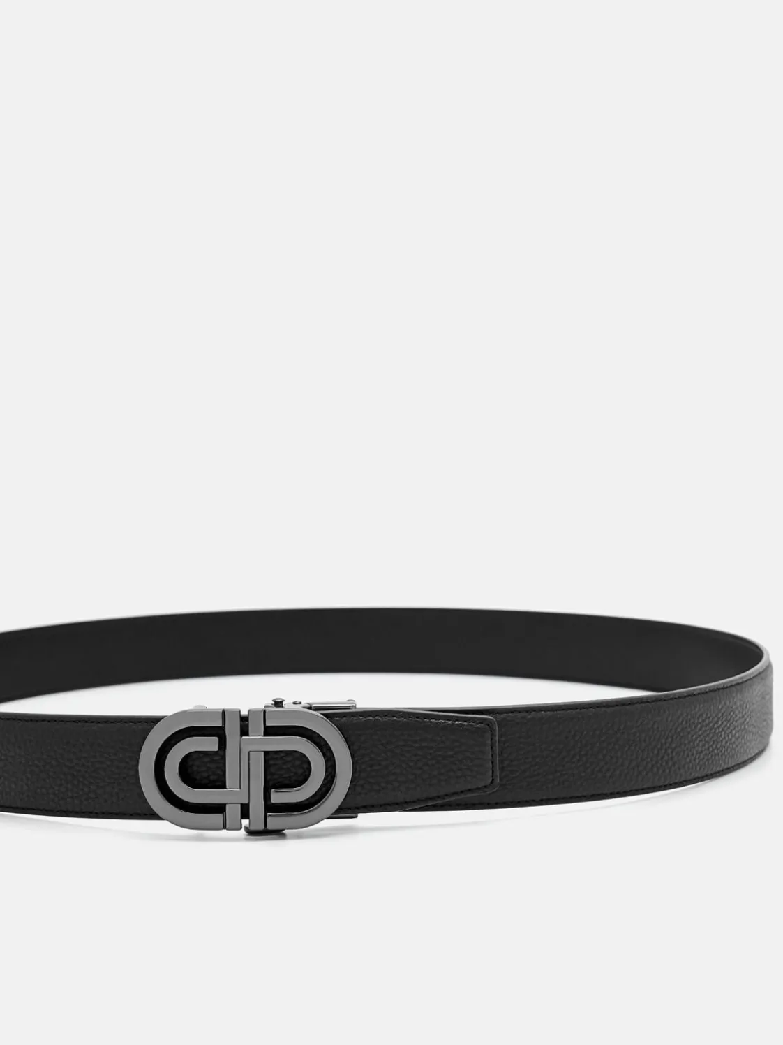 Tumbled Leather Automatic Belt - Black