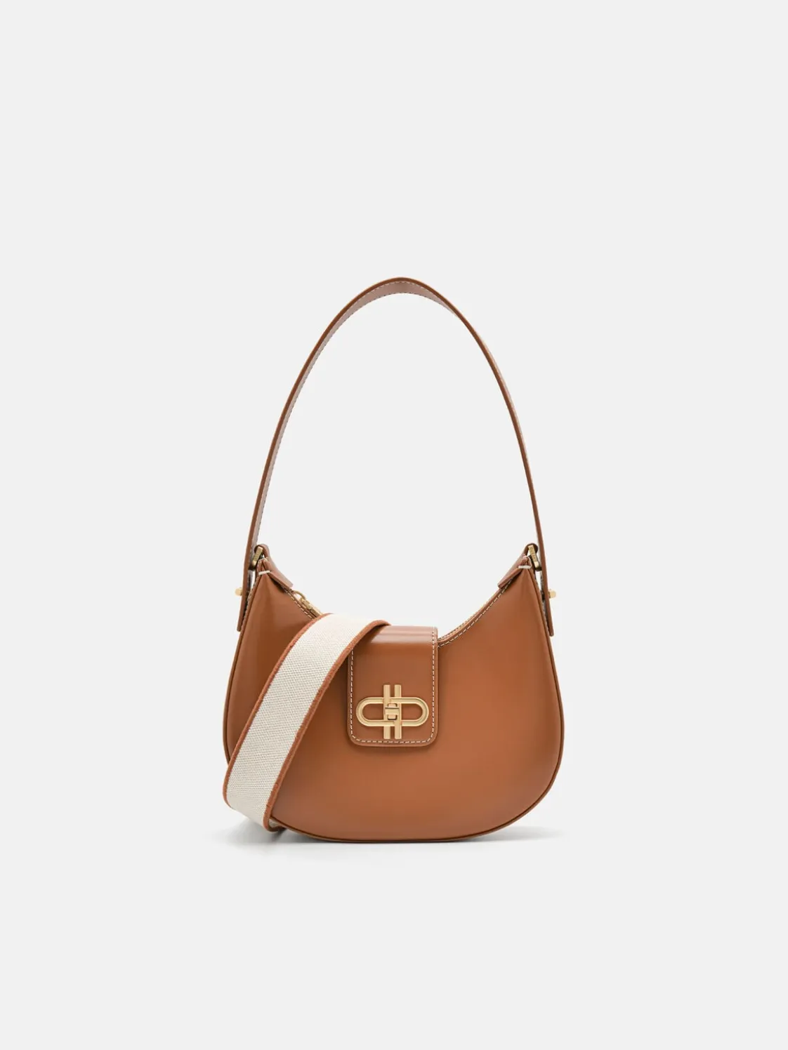 Turn-Lock Shoulder Bag - Cognac