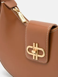 Turn-Lock Shoulder Bag - Cognac