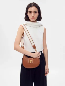 Turn-Lock Shoulder Bag - Cognac