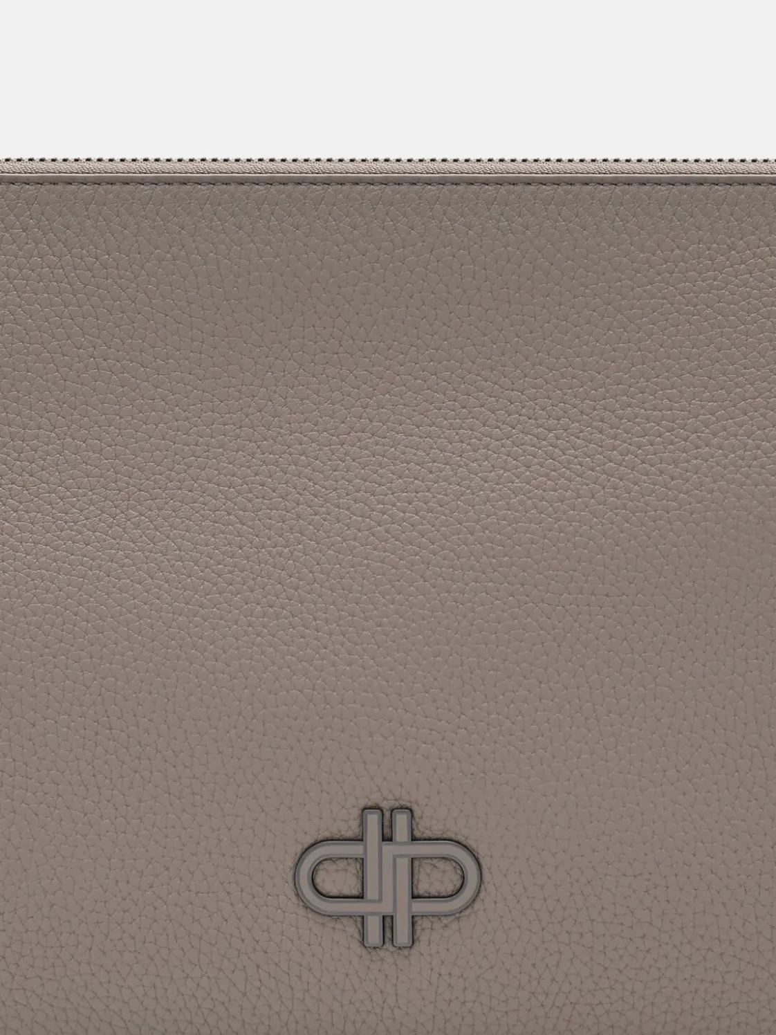 Two-Way Leather Clutch Bag - Taupe