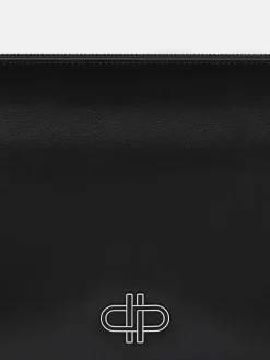 Two-Way Leather Clutch Bag - Black