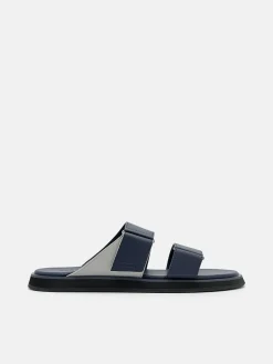 Velcro Slide Sandals - Navy