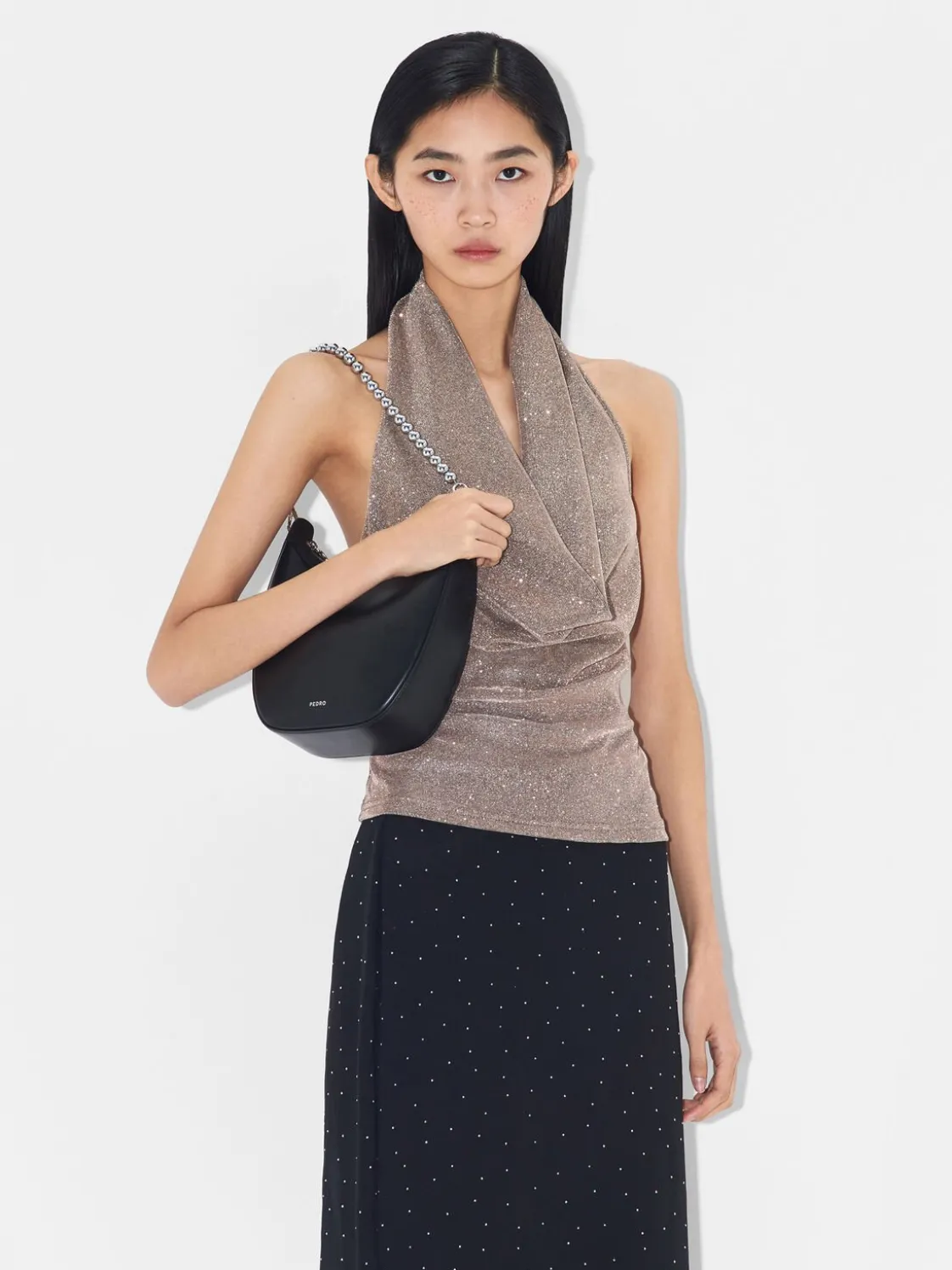 Vivi Chain Shoulder Bag - Black