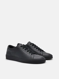 Women's Leather Sneakers - Black