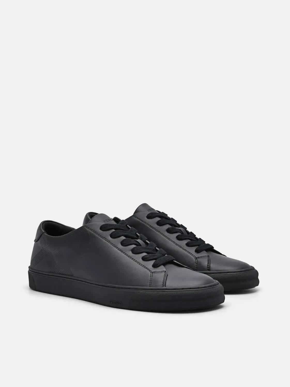 Women's Leather Sneakers - Black