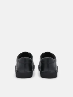 Women's Leather Sneakers - Black