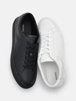Women's Leather Sneakers - Black