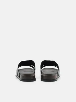 Woven Slide Sandals - Black