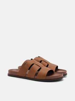 Woven Slide Sandals - Camel