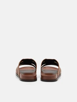 Woven Slide Sandals - Camel