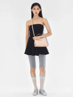 Wrinkled Handbag - Nude