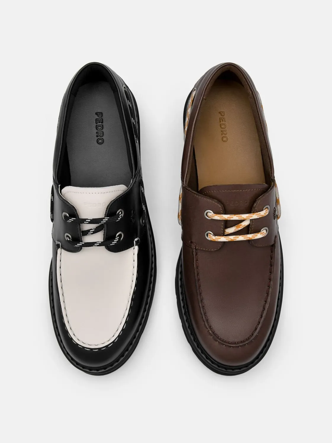 Zoya Leather Boat Shoes - Dark Brown