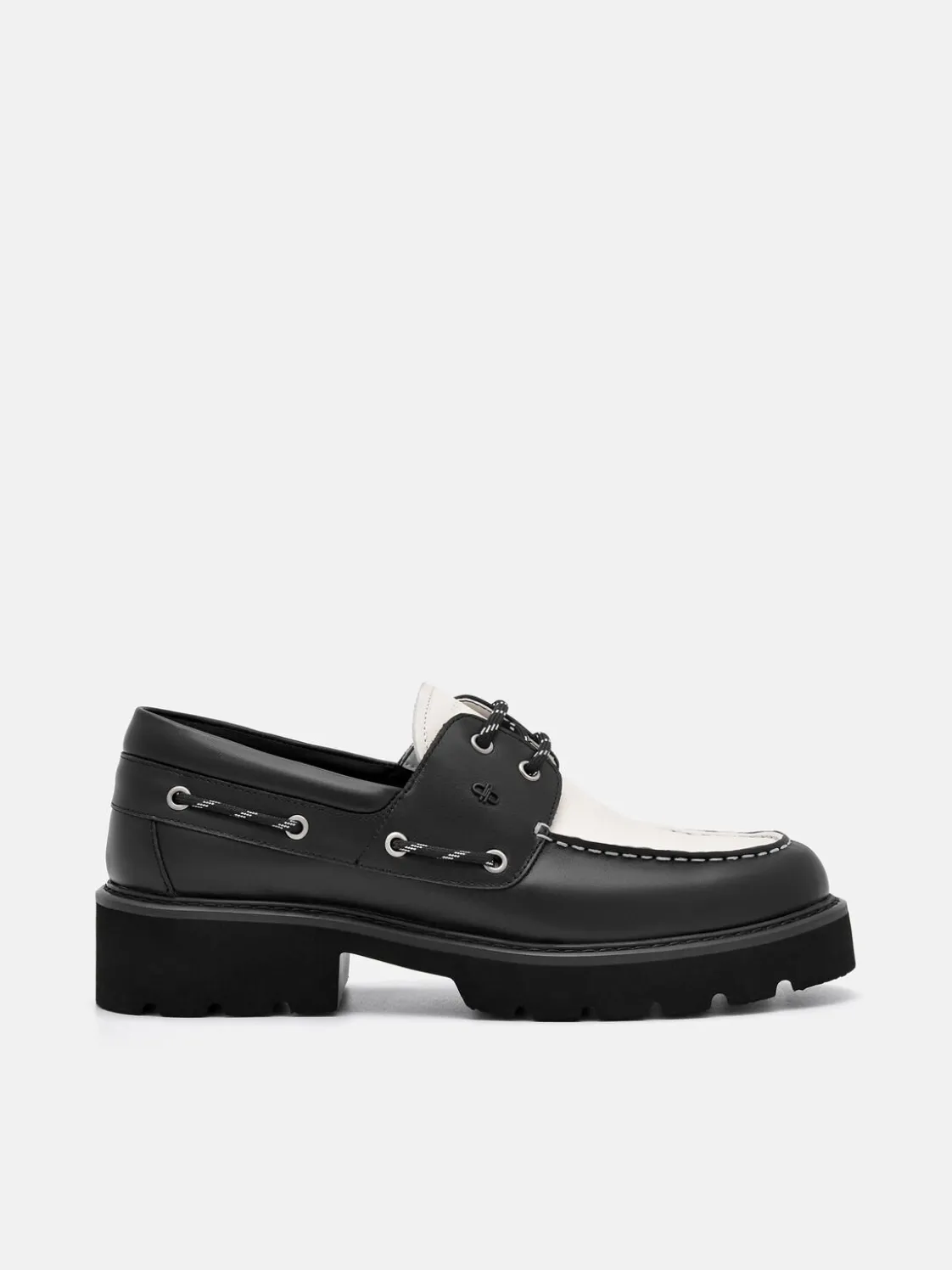 Zoya Leather Boat Shoes - Black