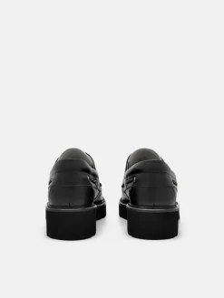 Zoya Leather Boat Shoes - Black
