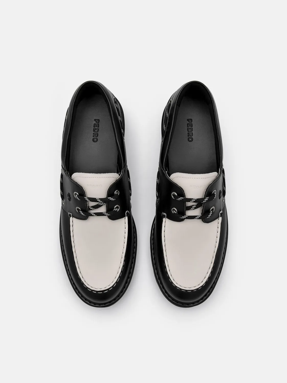 Zoya Leather Boat Shoes - Black